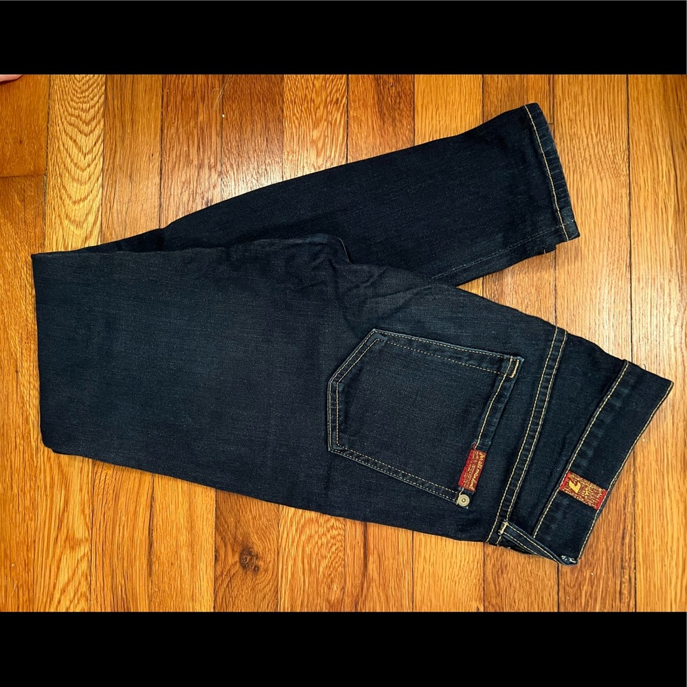 7 For All Mankind dark navy skinny jeans